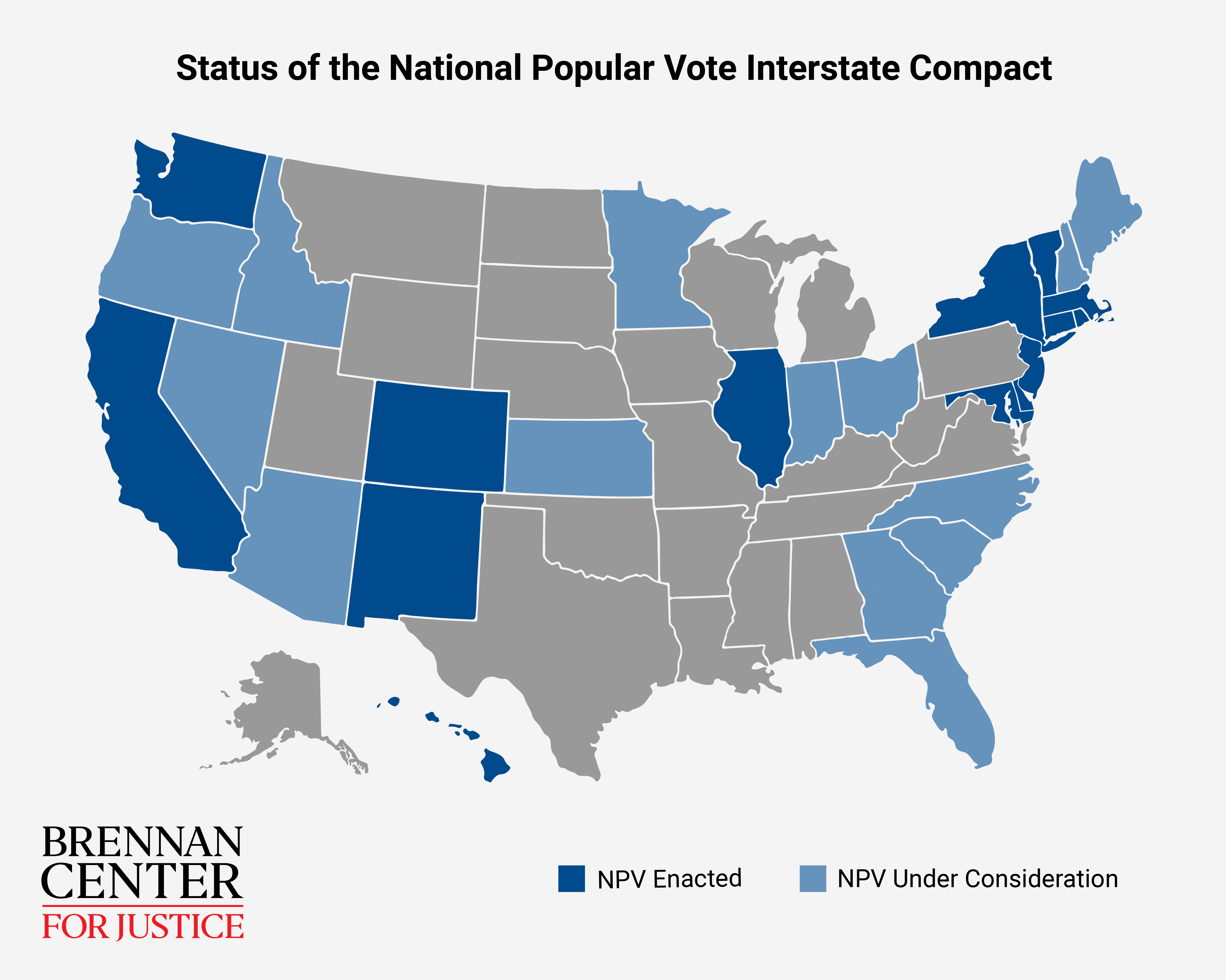 The National Popular Vote Explained Brennan Center For Justice   2019 03 14 Cohen NPV Map 01 